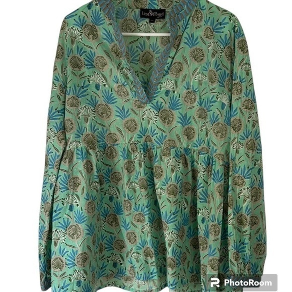 EUC Liza Byrd, Cotton Dandelion Top, XXL